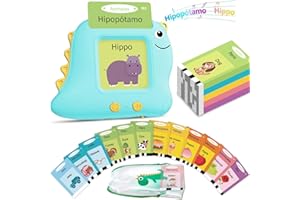 Alotwan Bilingual Talking Flash Cards Spanish/English, Learning Sensory Toys for Autistic Children, 224 Sight Words Español Speech Therapy Kids Toys Beginner, Birthday Gift for Little Boys and Girls