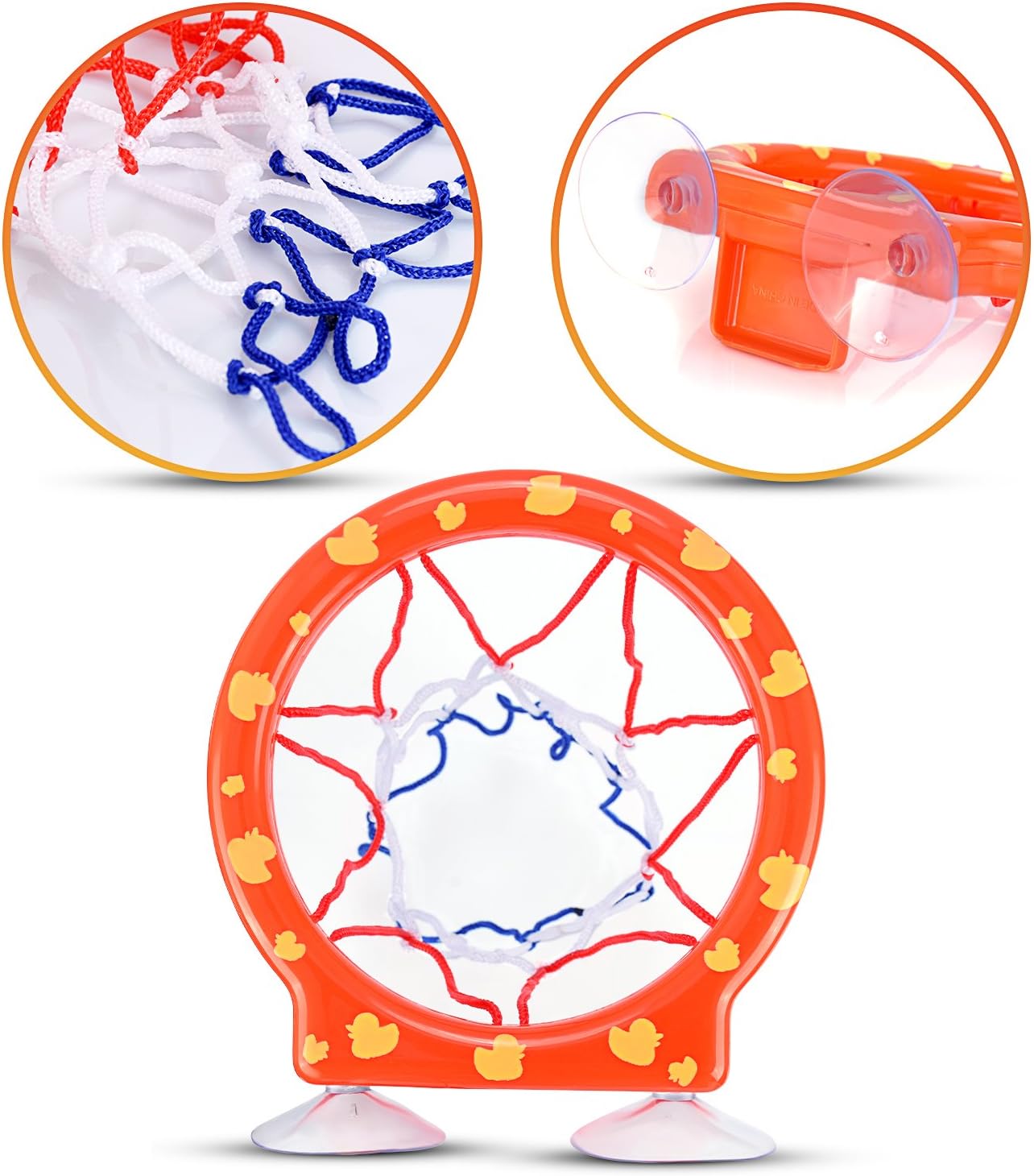 BRITENWAY Fun Basketball Hoop & Balls Playset for Little Boys & Girls | Bathtub Shooting Game for Kids & Toddlers | Suctions Cups That Stick to Any Flat Surface + 3 Balls Included: Toys & Games