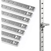 Bueyfolt 17Inch 8 Pcs Pilaster Shelf Brackets, Adjustable Mortise Mount Shelf Rails with Screws for Wall Shelving System.(Clips are not Included)