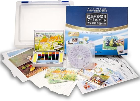 Amazon Co Jp ターレンス 絵の具 固形水彩 24色 大人の塗り絵キット付き Ncw 24hnu 文房具 オフィス用品