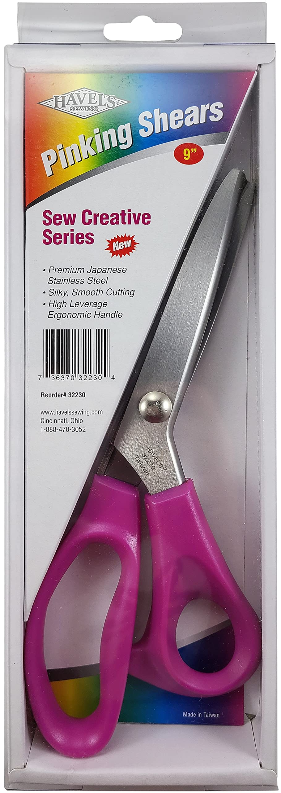 Havel's 9-inch Sew Creative Pinking Shears, Pink