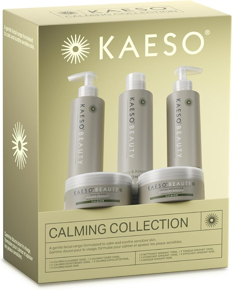 Kaeso Calming Facial Collection Kit for Sensitive Skin - Mask, Cleanser, Toner,