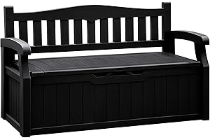 Flamaker 80 Gallon Storage Bench Outdoor Indoor, Durable All-Weather Seating with Hidden Storage, Lockable Deck Box for Garde