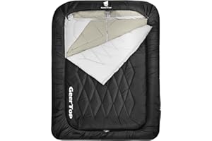 GEERTOP Comfort Doublewide Sleeping Bag with Blanket Queen Size Two Person Sleeping Bag for Adults, Couples & Family Camping