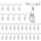30Pcs Clear Sign Holder Clips for Retail Display, Plastic Price Sign Clamps Label Tag Acrylic Clips, Merchandising Rotatable Pop Clip for Retail Rack, Baskets or Cards