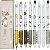 Maydahui 8 PCS Cute Cat Panda Rollerball Gel Pens Novelty Cartoon Animal Pen Aesthetics Kawaii Kitty Paw Pens Black Ink for School Party Office