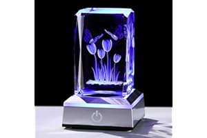 Ornalrist Tulip Night Lights 3D Engraved Tulips with Butterfly Gifts for Women Mom Wife - Mothers Day Birthday Christmas Gifts for Mom Tulip Lovers