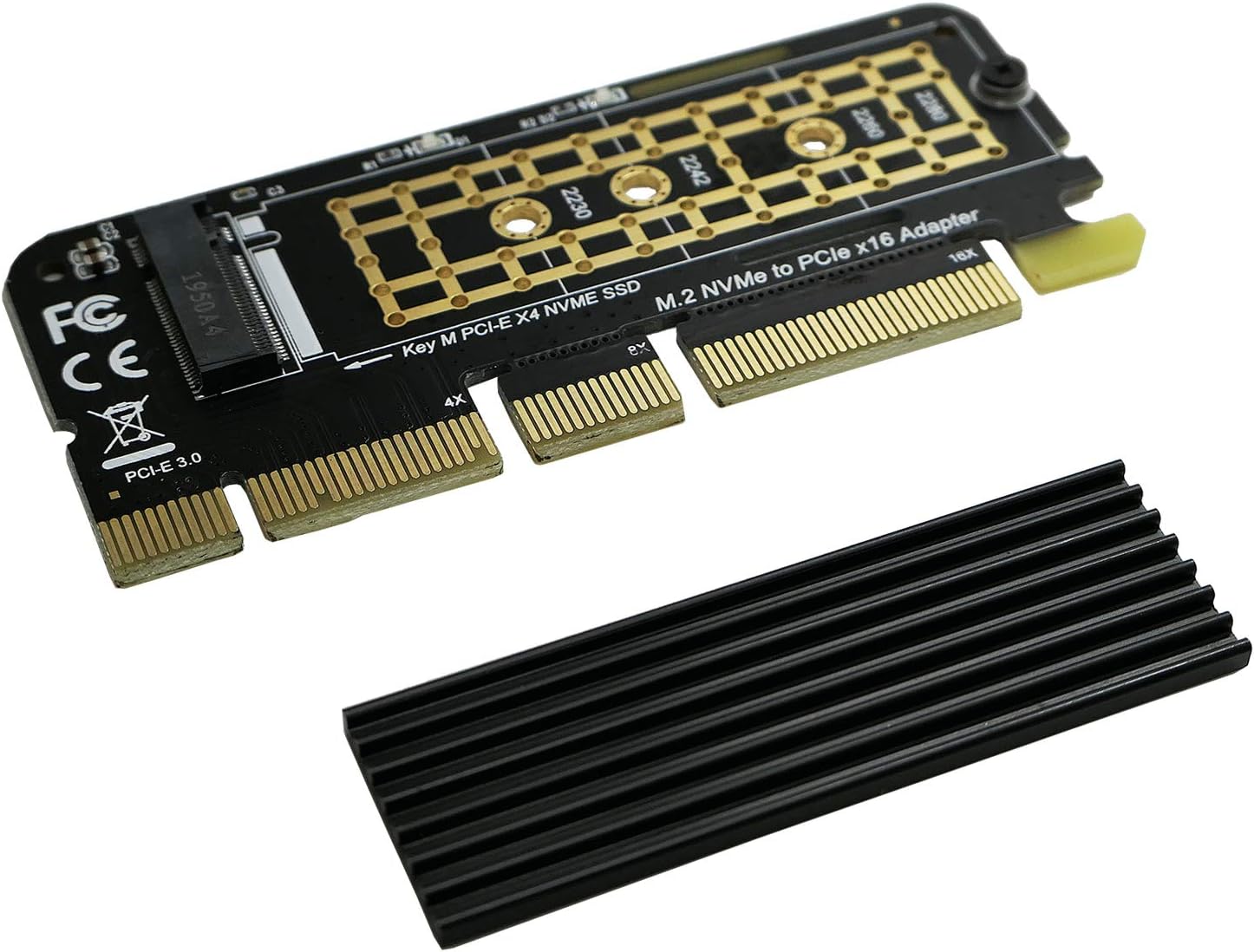 Sabrent Adaptateur M.2 NVMe Vers PCIe Avec Dissipateur Thermique - Support SSD 2230/2242/2260/2280
