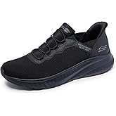 Skechers Men's Bobs Squad Chaos Daily Hype Sneaker | Casual Shoe, Heel Pillow, No Tie Fit, Hands Free Slip-Ins, Vegan, Memory Foam, Machine Washable