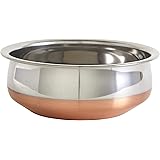 IMUSA USA Copper South Asian 8.5" Stainless Steel Handi with Beautiful Bottom