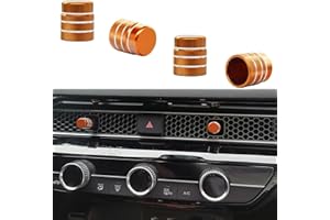 LOCOY Vent Knob Cover for Honda Civic 11th Gen Accessories 2022 2023 2024, for Honda CRV 2023 2024 Vent Control Knob Cap, AC Vent Lever Trim, AC Wind Outlet Lever Ring (4 Pcs Orange)