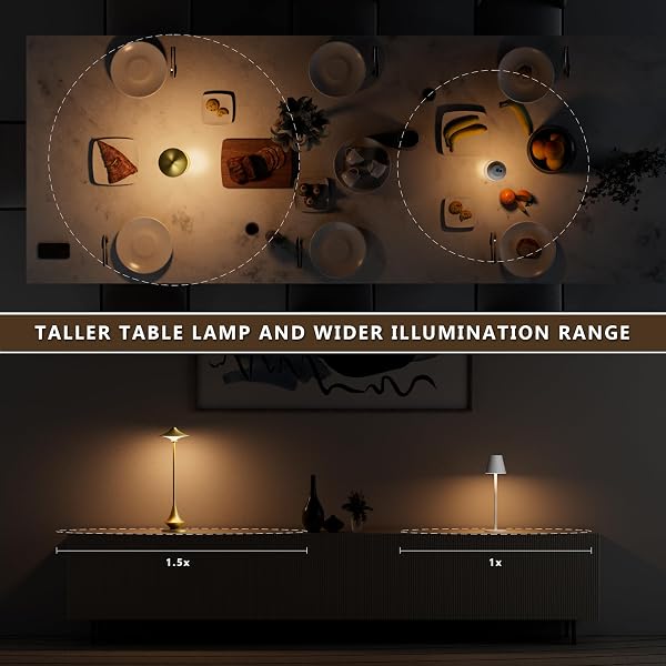 TIMJORMAN MODERN MINIMALIST CORDLESS TABLE LAMP,RECHARGEABLE,ALUMINUM ALLOY BODY FOR LIVING ROOM/BEDROOM/KITCHEN/OUTSIDE (GOLD COLOR 1 PACK)