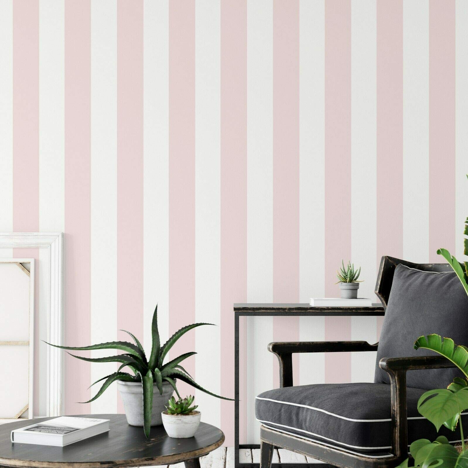 Stripes Wallpaper (Pink, White)