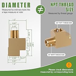 Ailbiuko 2PCS Barstock Street Tee Fittings,3/8" NPT