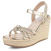 mikarka Espadrille Wedge Sandals for Women Braided Knot Ankle Strap Open Toe Platform Sandals