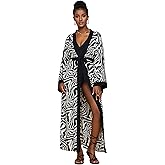 NFASHIONSO Women's Fashion Geometry Print Cover ups Tunic Kimono Cardigan Shawl