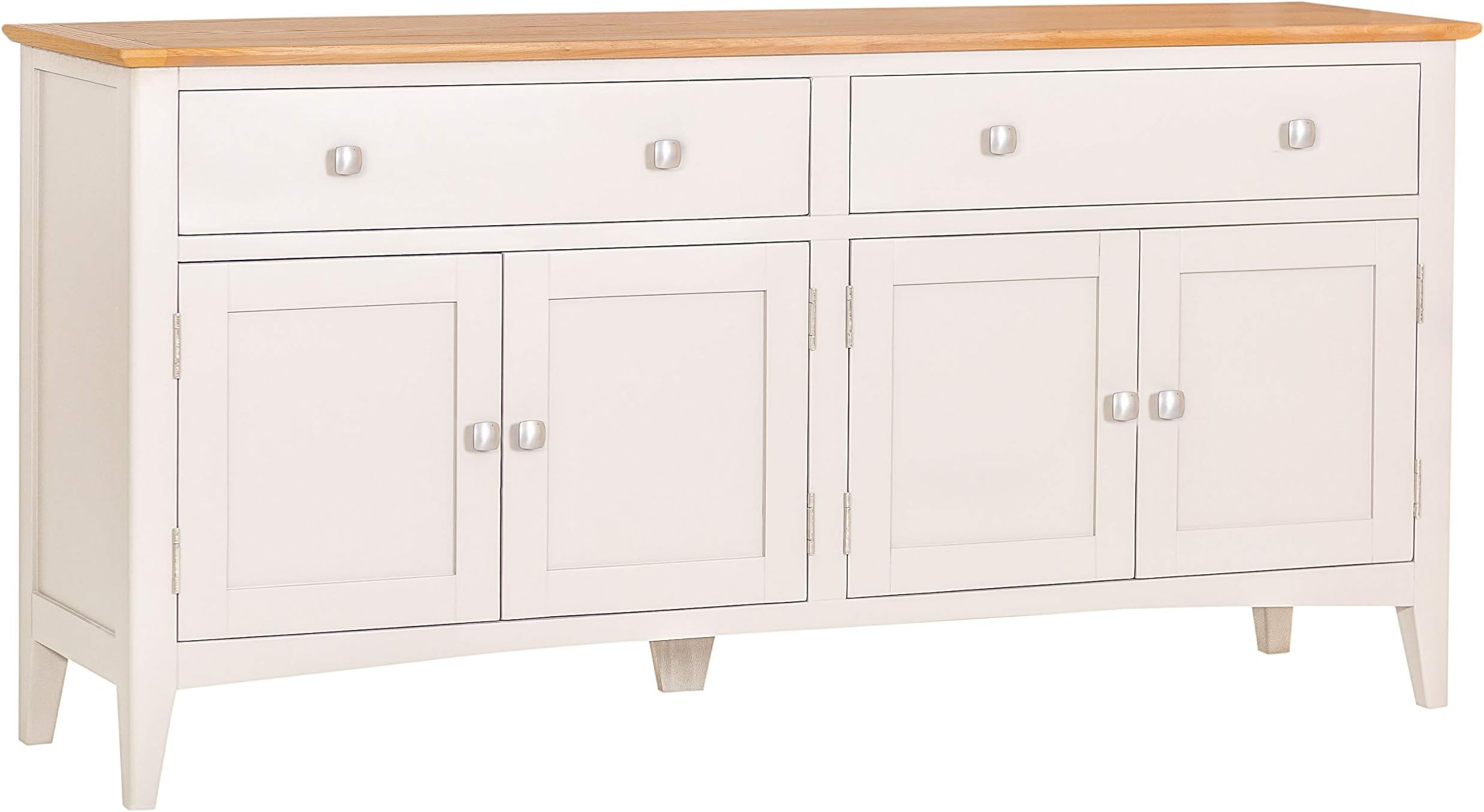 The Furniture Outlet Malvern Shaker Ivory Painted Oak 4 Door Extra Large Sideboard