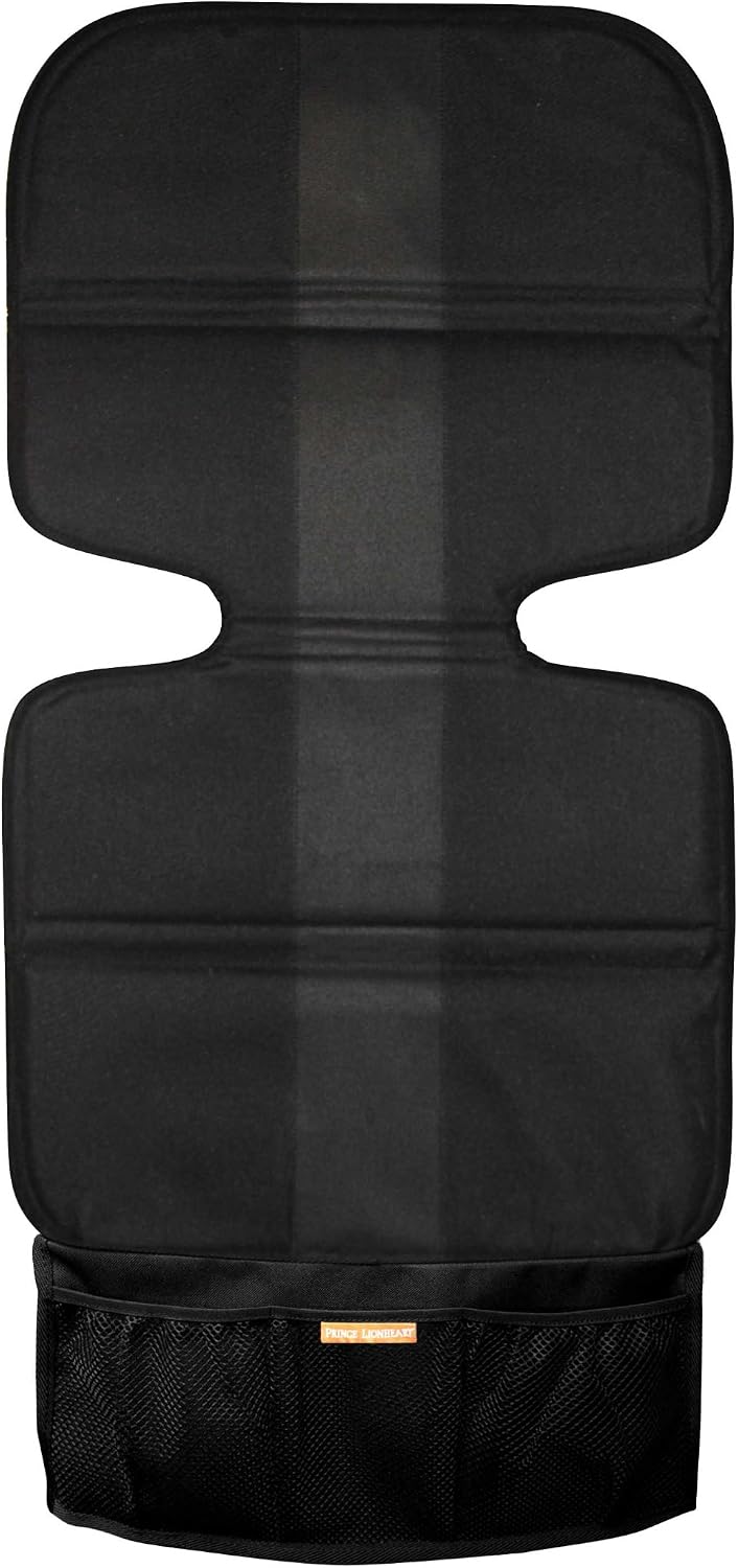 Prince Lionheart All-In-One SeatSaver | Protects Car Seats From Damage | Front Panel Mesh Pocket | Non-Slip | Rear Anchor | Isofix Compatible | Fits All Seats – Black