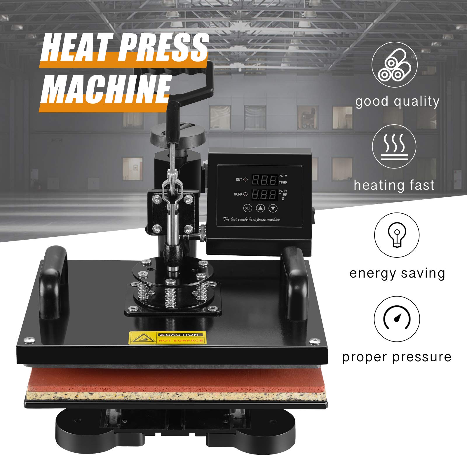 Heat Press Machine5 in 1 SwingAway Heat Transfer Machine for TShirts