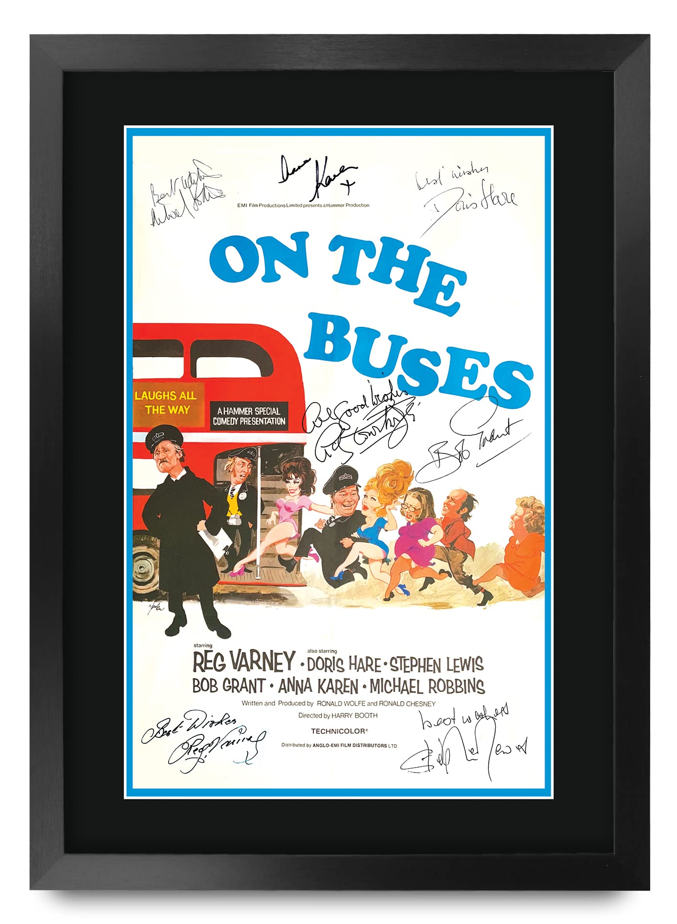 HWC Trading FR A3 On the Buses Gifts Printed Poster Signed Autograph Picture for Movie Memorabilia Fans - A3 Framed