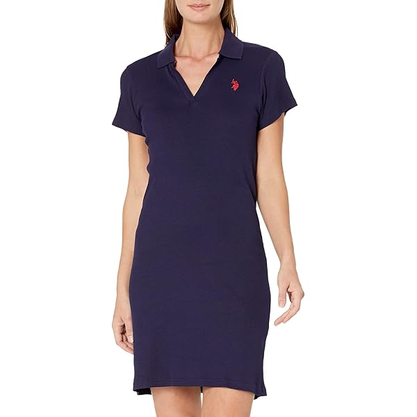 レディースウェア Sleeve Polo Dress U.S. POLO ASSN. (3008 Solid Polo Dress - Banded Cuffs