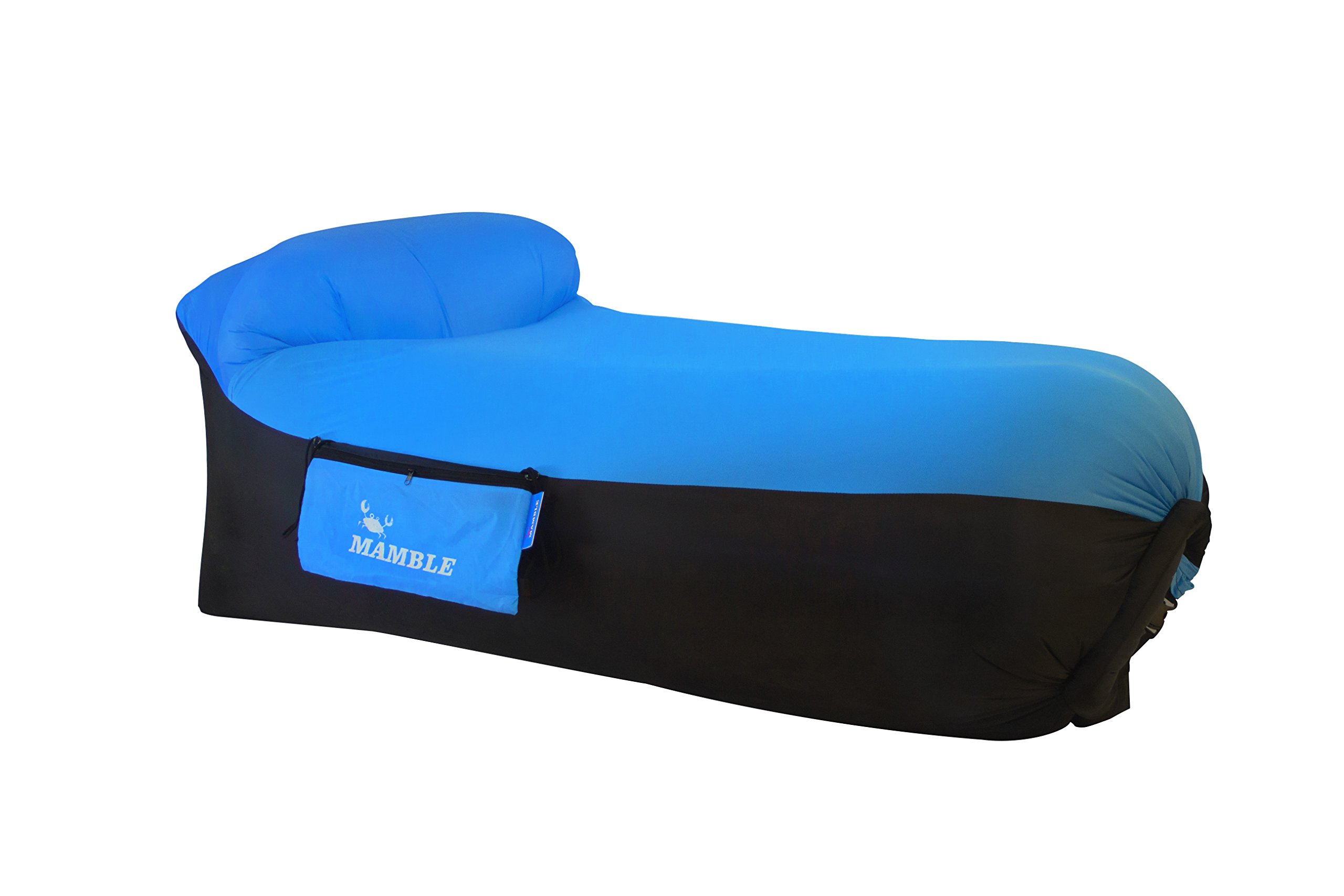 MAMBLE Inflatable Lounger Sofa Portable Sofa Bed Air Sofa for Travelling, Camping, Beach, Park Blue