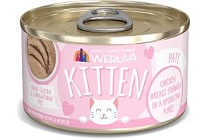 Weruva Kitten, Chicken Breast Formula in a Hydrating Purée, 3oz Can (Pack of 12)