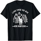 Live Free Or Die New Hampshire Nature Vintage Graphic T-Shirt