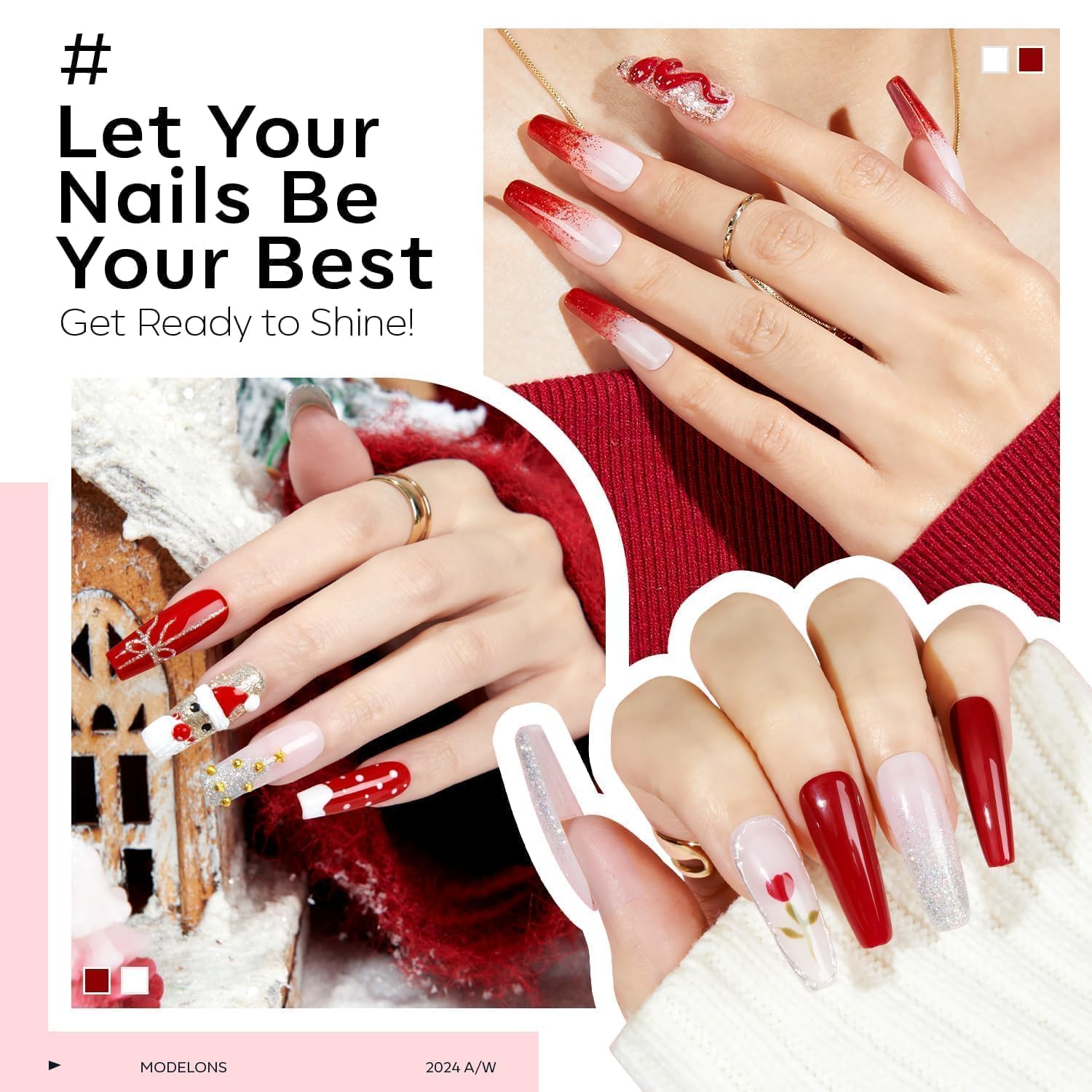 modelones Gel Nail Kit, Nail Tips and Glue Gel Kit with 9-in-One Glue, 500Pcs Long Coffin Tips, Prep Dehydrator, Ultra-Portable LED Lamp, Acrylic Extension Kit Salon Gifts for Women DIY Home - Image 8