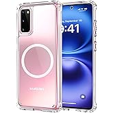 Samsung Galaxy S20 Plus Magnetic Clear Case – Military-Grade Drop Protection, Anti-Yellowing Hybrid TPU Cover, Wireless Charging Compatible