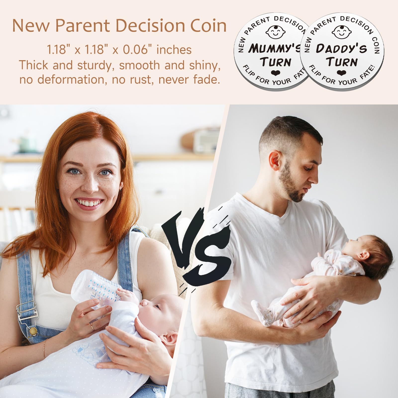 New Mom Gifts for Women, 9pcs Pregnancy Gifts for Expecting Mom, Cute Baby Gifts New Parents Gifts for Couples w/Mom and Dad Mugs for Gender Reveal Baby Shower First Time Mom to be Gifts(Khaki)