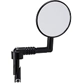 Mirrycle Mountain Mirror, Black | Mirrycle Mountain Handlebar Mirror with Wrench | Wide-View Bar End Mount