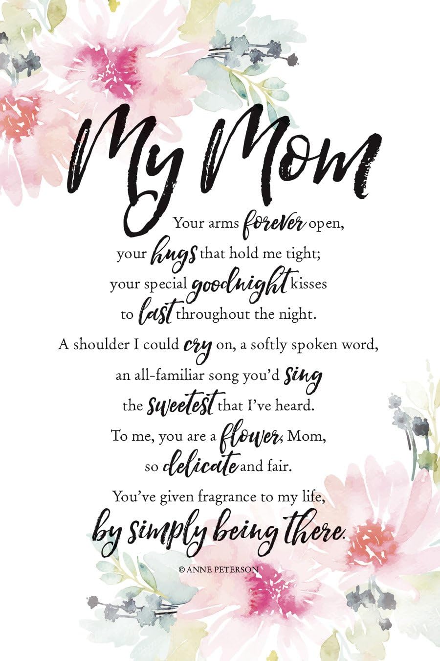 My Mom Your Arms Wood Plaque with Inspiring Quotes 6"x9" - Elegant Frame Wall & Tabletop Decoration | Easel & Hanging Hook | Christian Family Religious Home Decor Saying | Made in the USA