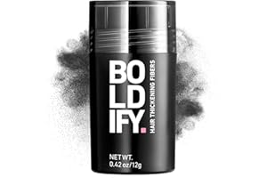 BOLDIFY Hair Fibers (12g) - Fill In Thinning and Fine Hair for an Instantly Fuller, Thicker Look - 14 Shades for Women & Men - Black