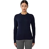 JENNIE LIU Women's 100% Pure Cashmere Crew Neck Sweater, Tight Knit Cozy Soft Hand Washable Long Sleeve Pullover