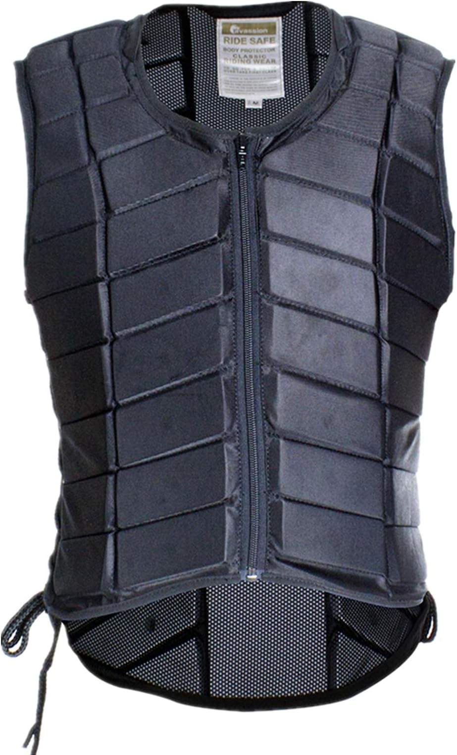 TentHome Equestrian Vest Professional Safety EVA Padded Horse Riding Vest Body Protector Gear Waistcoat Unisex Black Zipper Waistcoat for Adult Men Women Kids Children