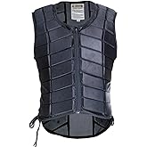 UNISTRENGH Equestrian Vest Professional Safety EVA Padded Horse Riding Vest Unisex Black Zipper Protector Gear Waistcoat