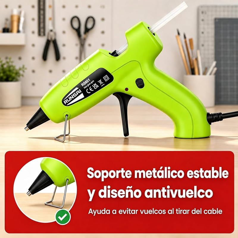 ® Pistola de silicone quente anti-gotejamento com 30 sticks de cola 7mm-30W