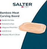Salter Bamboo Chopping Board 40x30cm Carving Surface Meat Rest Textured Spikes view 2