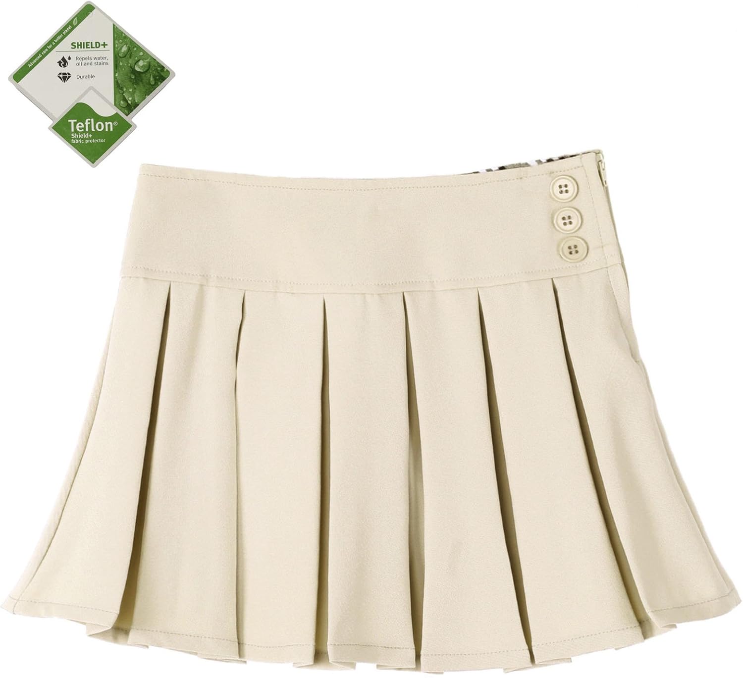 Bienzoe Girl's Stretchy Pleated Adjustable Waist School Uniforms Dance Skirt: Clothing