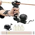 Hunting Fishing Slingshot Professional Hunting Fishing Folding Slingshot Adult Fishing Reel Three Rubber Bands Three Arrow Wrist Support Slingshot (Type A)