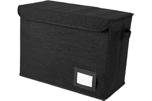 IEUDNS Comic Book Storage Box Comic Books Holder Premium with Lid and Label Slot File Organizer Box for Office Document Stora