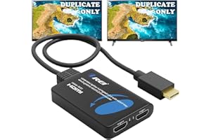 OREI 4K HDMI Splitter 1 in 2 Out 4:4:4 8-bit - HDCP 2.2, 18 Gbps, 4K@60Hz HDMI Duplicator/Distributor UltaHD High-Resolution Down Scaler - UHDS-102C