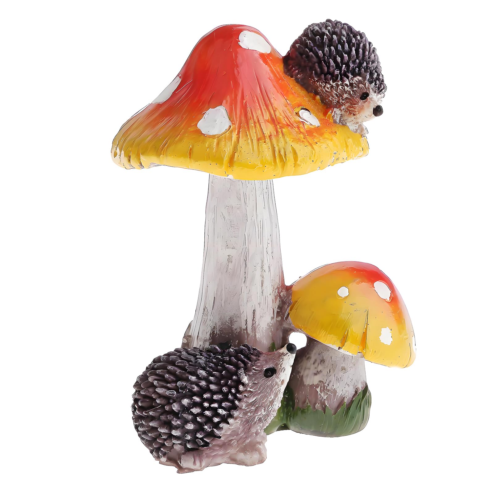 MUAMAX Miniature Garden Mushrooms Figurines with Hedgehog Fairy Garden Mushroom Small Little Garden Mushrooms Fairy Garden Accessories Micro Landscape Bonsai Craft Decor Terrarium Ornaments