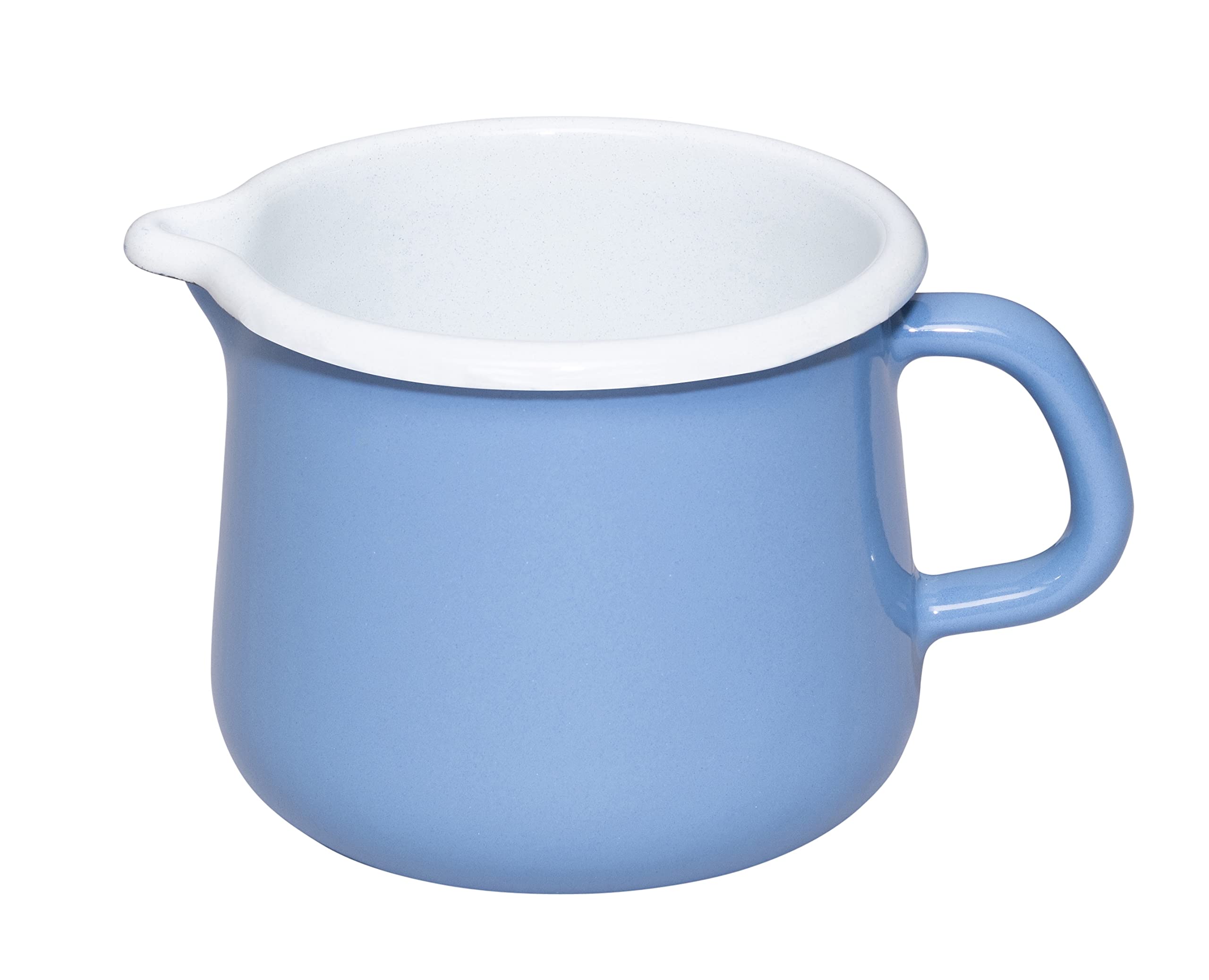 Riess Classic Nature Blue Enamel Sippy Pot Suitable for All Hob Types Diameter 10 cm Capacity 0.75 L 0671-128