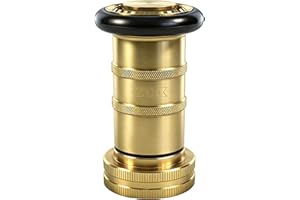 SpringSpray 1-1/2" NPSH Fire Hose Nozzle Brass Fire Equipment Heavy Duty Industrial Fog Nozzle