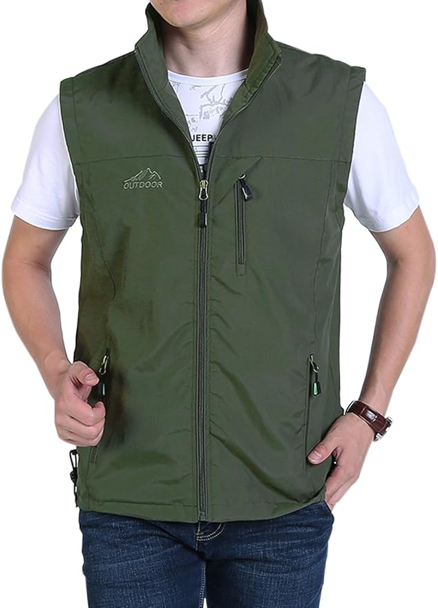 Gihuo Men's Golf Lightweight Photo Vest Fishing Travel Safari Vest