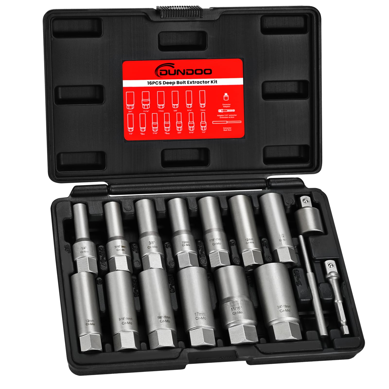 16pcs Bolt Extractor Kit, Stripped Bolt Extractor