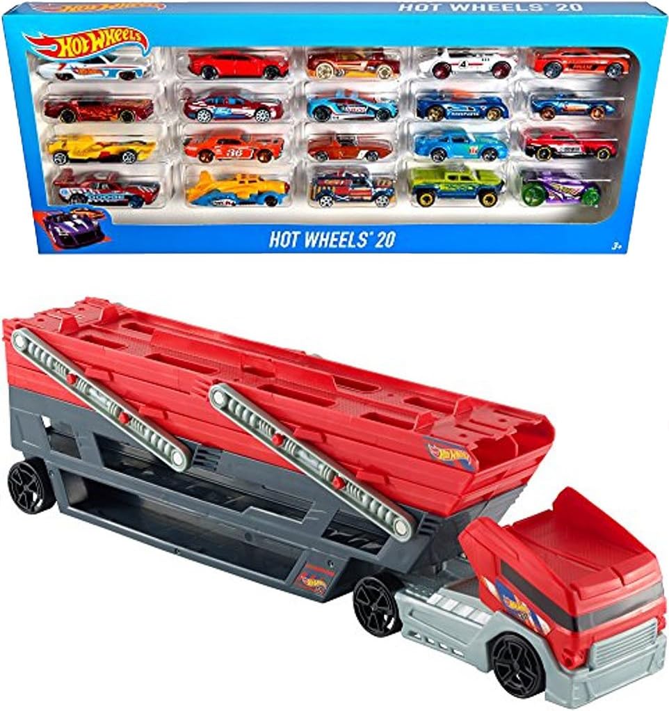 hot wheels mega hauler with 20 cars