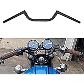 AnXin Motorcycle 7/8" Handlebar Cafe Racer Ace Clubman Style Handlebars 22MM Universal For Bobber Custom Application Black